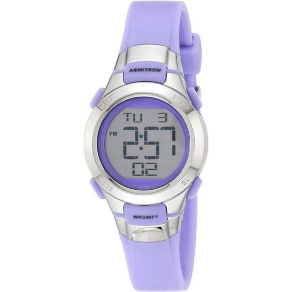 New Women's Purple Light‎ Armitron Sport Digital Adjustable Resin Strap Watch - Picture 5 of 6